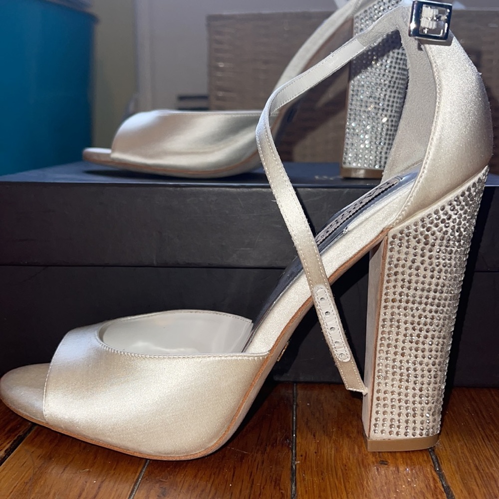 Badey Mischa “Wynter”, crystal heel size 9